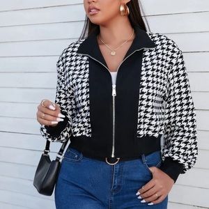NEW INVENTORY 🔥Hoodstooth Zip Up Crop Bomber Jacket🔥